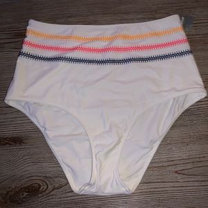 Arie white high waisted bathing suit bottoms